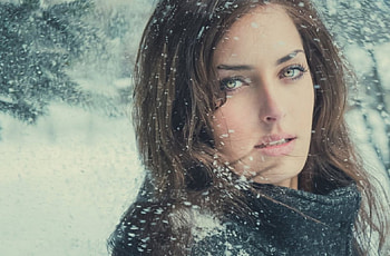 Lady, winter, model, beauty HD wallpaper