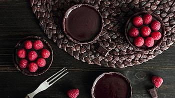 Cake Chocolate Raspberry Dessert Fork, raspberry, fruits, chocolate, cake, others HD wallpaper