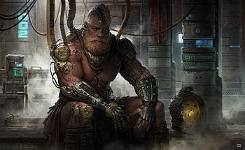 Gladiator King Leo , warrior, scifi, artist, artwork, digital-art, artstation HD wallpaper