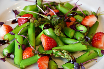 Food, Strawberry, Sauce, Asparagus HD wallpaper