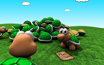 cartoon 3D turtles, Mario, creative, 3D art, turtles, cartoon characters, cartoon animals HD wallpaper