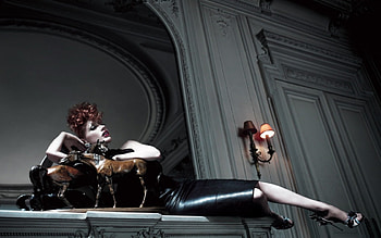 Jessica Chastain, horse, black, model, shoes, actress, woman, stilettos, redhead HD wallpaper