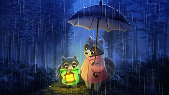 Pandas In Rain, artist, artwork, artstation HD wallpaper