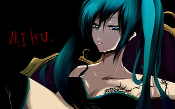 Hatsune Miku, blue, black, awesome, cute, vocaloid, beauty, nice, miku, strict, vocaloids, hatsune, sexy, blue eyes, twintail, hot, blue hair, beautiful, anime, pretty, cool, bra HD wallpaper