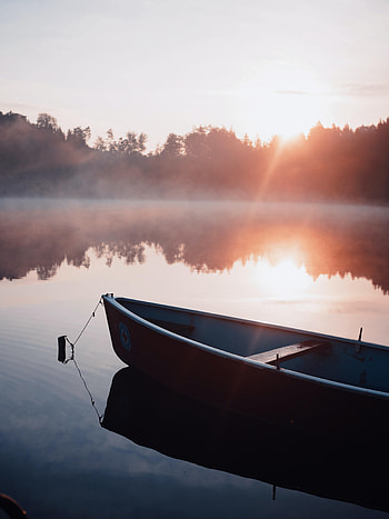 Nature, Water, Beams, Rays, Fog, Boat HD phone wallpaper