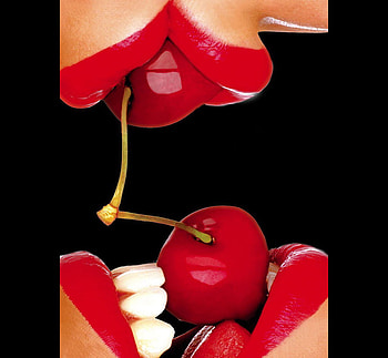 cherries, teeth, sexy, red, hot, women, lips, girls HD wallpaper