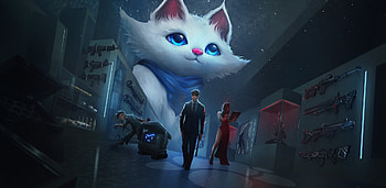 :), henley coulson, white, fantasy, pisici, man, girl, cat, murray, people HD wallpaper