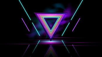 Colorful Neon Triangle Lines Abstraction Abstract HD wallpaper