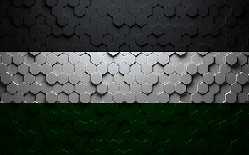 Flag of Gelsenkirchen, honeycomb art, Gelsenkirchen hexagons flag, Gelsenkirchen, 3d hexagons art, Gelsenkirchen flag HD wallpaper