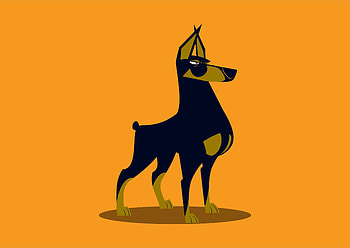 Art, Vector, Dog, Doberman HD wallpaper