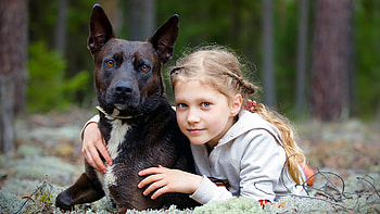 Dog_Girl, dog, girl HD wallpaper