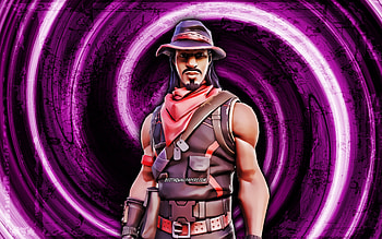 Desperado, violet grunge background, Fortnite, vortex, Fortnite characters, Desperado Skin, Fortnite Battle Royale, Desperado Fortnite HD wallpaper