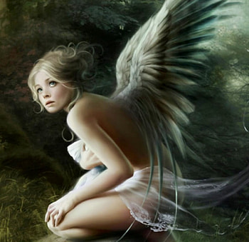 Angel, sweet, colors, green HD wallpaper