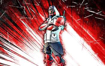 Double Helix, grunge art, Fortnite Battle Royale, Fortnite characters, red abstract rays, Double Helix Skin, Fortnite, Double Helix Fortnite HD wallpaper