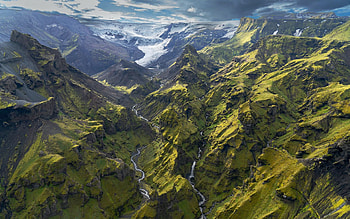 Epic Glaciers and remote canyons in Iceland, river, landscape, mountains, rocks HD wallpaper