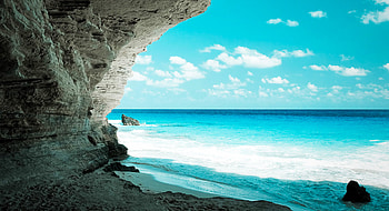 Blue Sea Cave, nature, sea, cave HD wallpaper