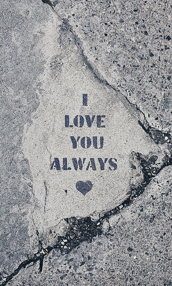Love, Words, Asphalt, Inscription, Heart HD phone wallpaper