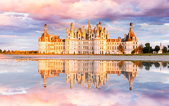 Chambord Castle, Loir Ancient castle, France, Evening sunset HD wallpaper