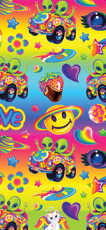Lisa Frank collage, red, zorbit, magenta, rainbow, pink, print, peace, LisaFrank, zoomer HD phone wallpaper