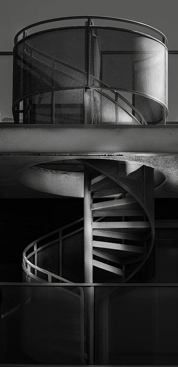 Miscellanea, Miscellaneous, Bw, Chb, Ladder, Stairs, Steps, Spiral HD phone wallpaper