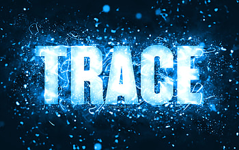 Happy Birtay Trace, , blue neon lights, Trace name, creative, Trace Happy Birtay, Trace Birtay, popular american male names, with Trace name, Trace HD wallpaper