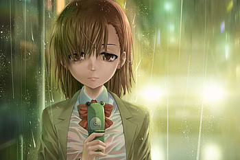 I hate being alone, brown eyes, rain, misaka mikoto, girl, , anime girl, sad, anime, to aru ka, cool, short hair, brown hair, tagme HD wallpaper