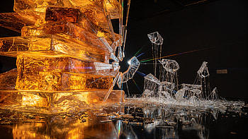 Shattered Gold - of Inequality, Ice Sculpture HD wallpaper