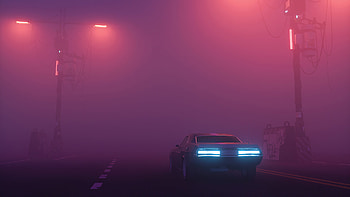 Foggy Road Car , road, cars, artist, artwork, digital-art, behance HD wallpaper