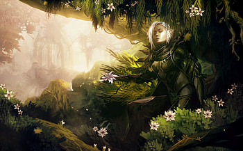 Fantasy Warrior, awesome, wonderful, enchanting, nice, flower, fantastic, cave, warrior, sunshine, woods, meadow, girl, grass, tree, woman, fantasy, pretty, light, fighter, world, dreaming, skyphoenixx1, sunlight, bushers, bush, abstract, amazing, sun, stunning, beautiful, vine, lights, vines, pavilion, flowers, forest HD wallpaper