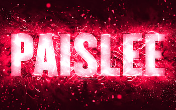 Happy Birtay Paislee, , pink neon lights, Paislee name, creative, Paislee Happy Birtay, Paislee Birtay, popular american female names, with Paislee name, Paislee HD wallpaper