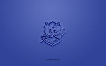 Atletico Venezuela CF, creative 3D logo, blue background, Venezuelan football team, Venezuelan Primera Division, Caracas, Venezuela, 3d art, football, Atletico Venezuela CF 3d logo HD wallpaper