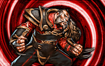 Lycan, red grunge background, Dota 2, monster, Dota 2 characters, vortex, Lycan Guide, Fortnite, Lycan Dota 2 HD wallpaper