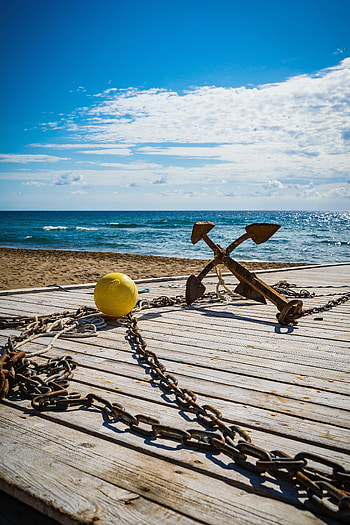 Sea, Shore, Bank, Miscellanea, Miscellaneous, Wood, Wooden, Anchor HD phone wallpaper