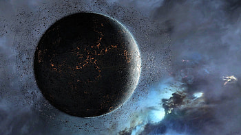 Planet surrounded by asteroids, space, exoplanet, planet, asteroids HD wallpaper