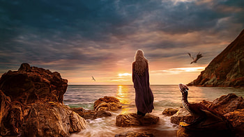 Emilia Clarke Daenerys Targayen Alone, tv-shows, game-of-thrones, emilia-clarke HD wallpaper