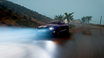 Ford Mustang Shelby Gt500, video game, beach, rain, car, vehicle, Ford HD wallpaper
