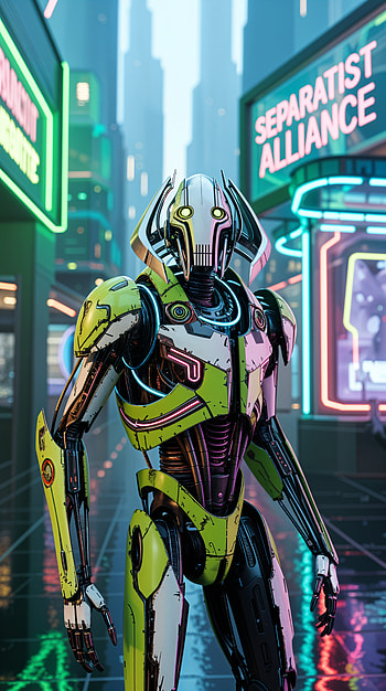 Neon Separatist — General Grievous, Android, cyborg HD phone wallpaper