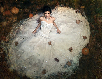 Autumn bride, colors, autumn, leaf, beautiful, nature, bride HD wallpaper
