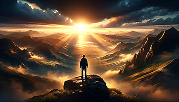 Inspirational Sunrise Mountains -, inspiration, landscape, silhouette, mountain HD wallpaper