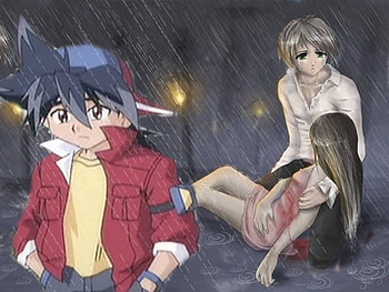 the last love, anime, rain, tyson, love HD wallpaper