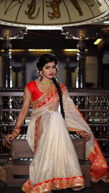 Dhansika, tamil actress, saree beauty, model HD phone wallpaper