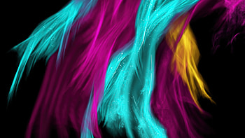 Colorful Feathers Abstract , abstract, artist, artwork, digital-art, dark, black HD wallpaper