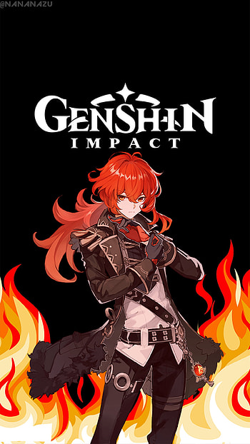 Genshin Impact, Diluc, Android , Anime HD phone wallpaper