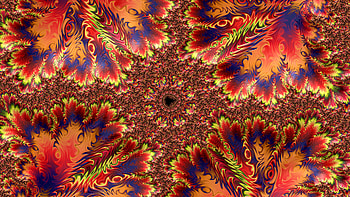 Trippy Psychedelic Fractal, colorful, colors, red, Abstract, fractal HD wallpaper