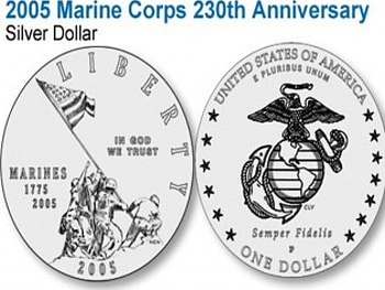 2005 Marine Corp 230th Anniversary Silver Dollar , 2005 marine corp, 230th anniversary silver dollar HD wallpaper
