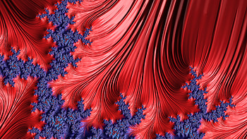 Fractal Art for your - Red and Blue Corals, red, CGI, pattern, psychedelic, trippy, Abstract, fractal HD wallpaper