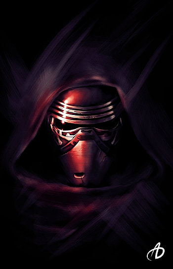 Kylo Ren Mask, Artistic portrayal, Force-sensitive antagonist, Sith apprentice HD phone wallpaper