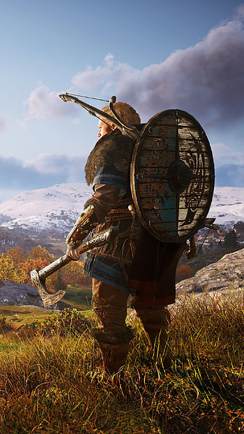 Assassin axe, axe, game, assassin creed valhalla HD phone wallpaper