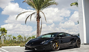 Lamborghini-Gallardo, Black, Super Car, Lambo, Custom Wheels HD wallpaper