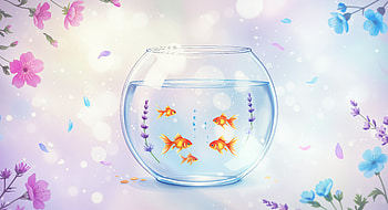 Serene Fish Bowl - Ultra, fish bowl, goldfish, water, colorful, floral HD wallpaper